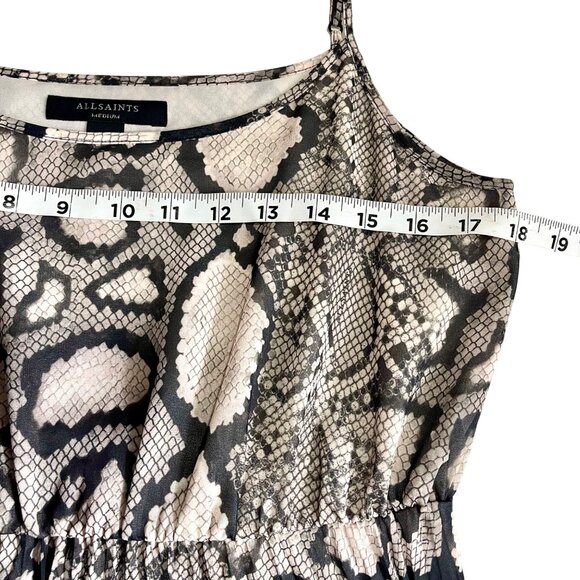 All Saints Donatello Snake Print Sleeveless Midi Dress Size M - Picture 7 of 11